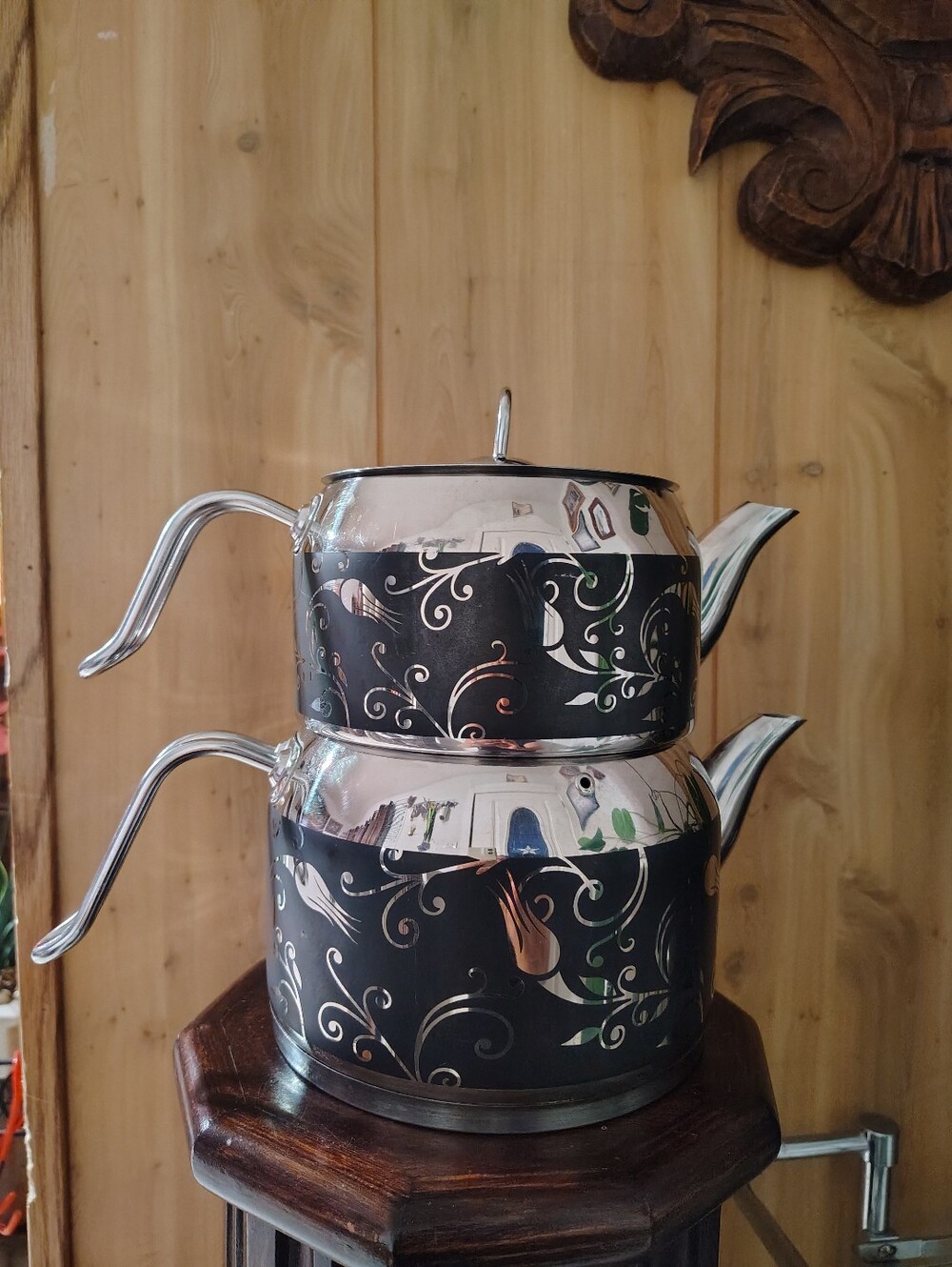 Turkish Double Tea Pot 18/10 Stainless Steel.